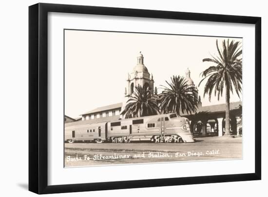 Train at Downtown Station, San Diego, California-null-Framed Art Print