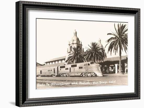 Train at Downtown Station, San Diego, California-null-Framed Art Print