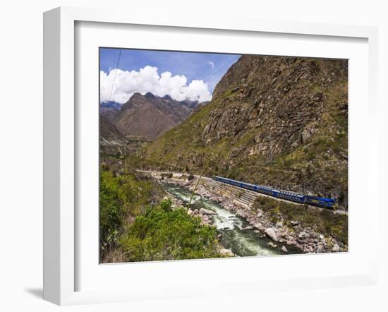 Train Between Aguas Calientes and Ollantaytambo Through the Sacred Valley, Cusco Region, Peru-Matthew Williams-Ellis-Framed Photographic Print