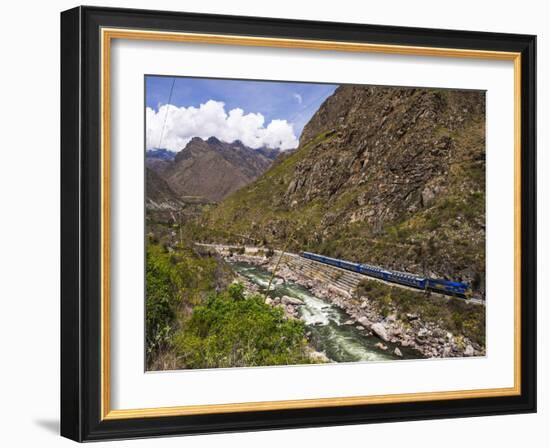 Train Between Aguas Calientes and Ollantaytambo Through the Sacred Valley, Cusco Region, Peru-Matthew Williams-Ellis-Framed Photographic Print