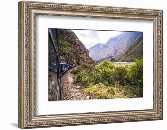 Train Between Aguas Calientes (Machu Picchu Stop) and Ollantaytambo, Cusco Region, Peru-Matthew Williams-Ellis-Framed Photographic Print