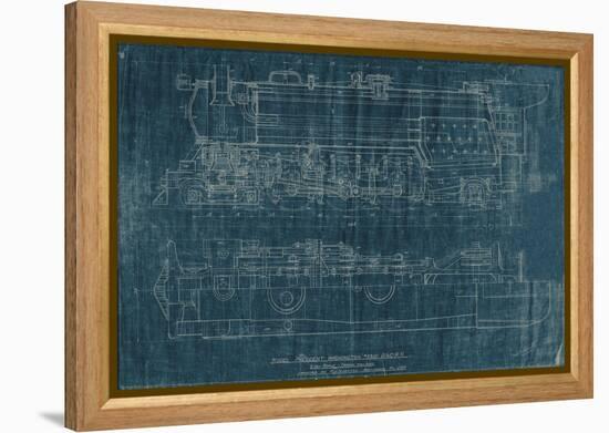 Train Blueprint I-Vision Studio-Framed Stretched Canvas