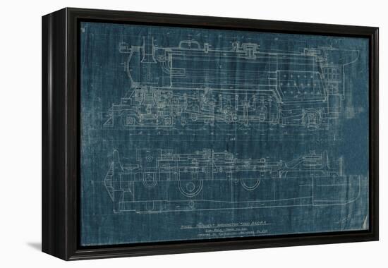 Train Blueprint I-Vision Studio-Framed Stretched Canvas