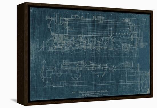 Train Blueprint I-Vision Studio-Framed Stretched Canvas