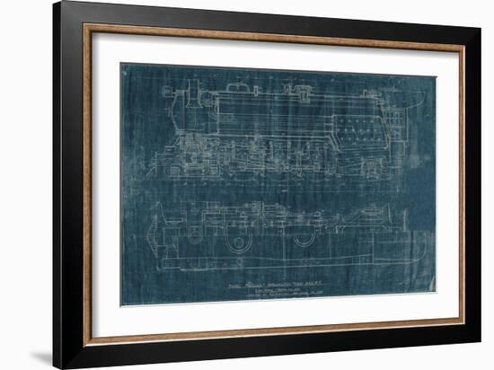 Train Blueprint I-Vision Studio-Framed Premium Giclee Print