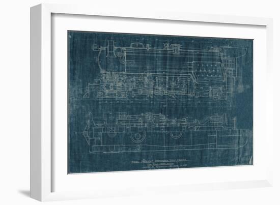 Train Blueprint I-Vision Studio-Framed Premium Giclee Print