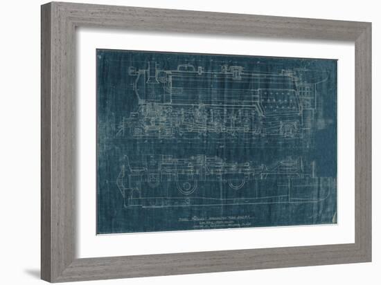 Train Blueprint I-Vision Studio-Framed Art Print