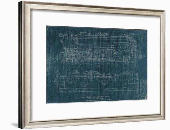 Train Blueprint I-Vision Studio-Framed Art Print