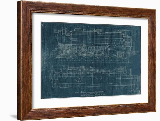 Train Blueprint I-Vision Studio-Framed Art Print