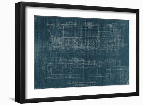 Train Blueprint I-Vision Studio-Framed Art Print