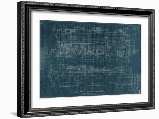 Train Blueprint I-Vision Studio-Framed Art Print