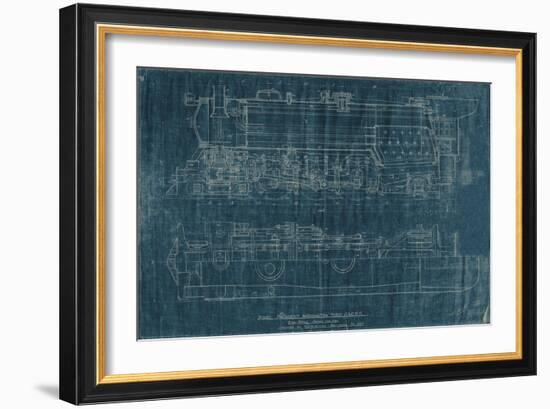 Train Blueprint I-Vision Studio-Framed Art Print