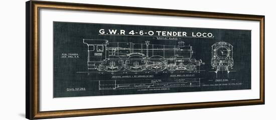 Train Blueprint III Black-Hugo Wild-Framed Art Print