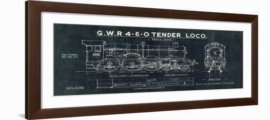 Train Blueprint III Black-Hugo Wild-Framed Art Print