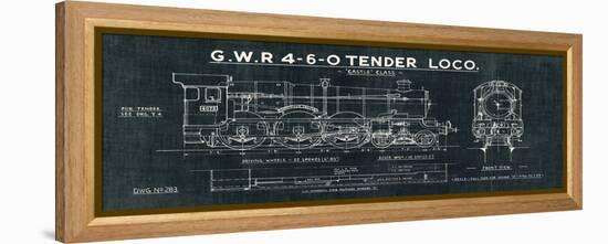 Train Blueprint III Black-Hugo Wild-Framed Stretched Canvas