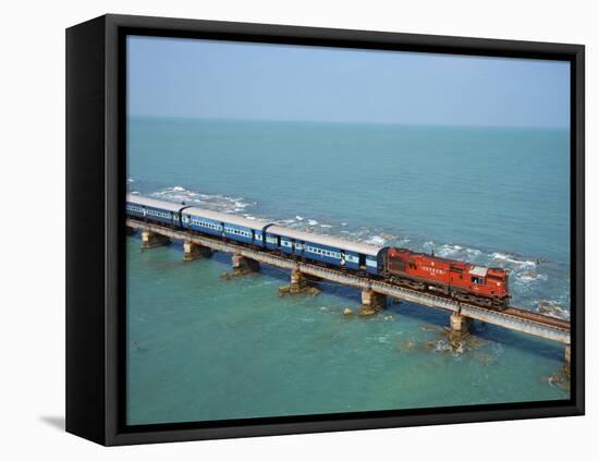 Train Bridge to Rameswaram Island, Rameswaram, Tamil Nadu, India, Asia-Tuul-Framed Premier Image Canvas