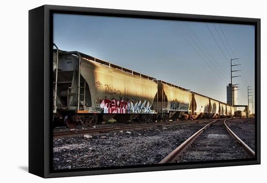 Train Cargo with Graffiti.-BCFC-Framed Premier Image Canvas