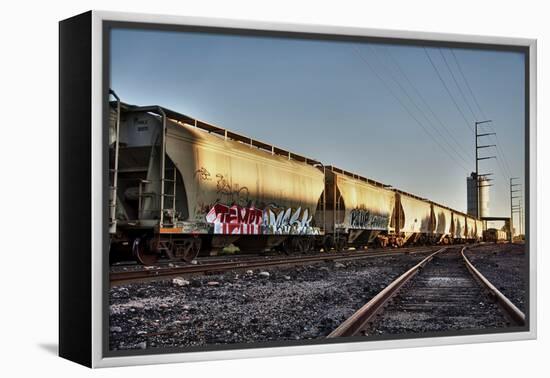 Train Cargo with Graffiti.-BCFC-Framed Premier Image Canvas