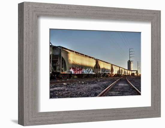 Train Cargo with Graffiti.-BCFC-Framed Photographic Print