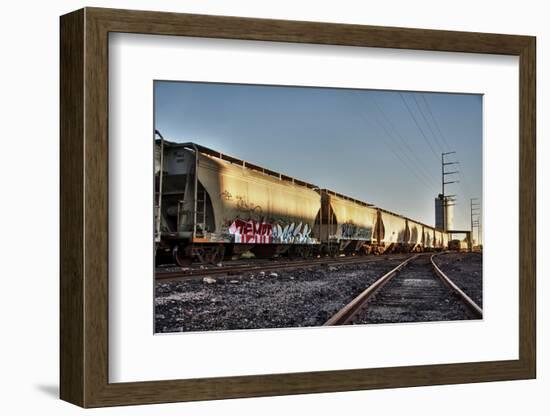 Train Cargo with Graffiti.-BCFC-Framed Photographic Print