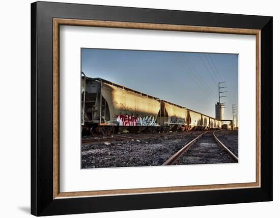 Train Cargo with Graffiti.-BCFC-Framed Photographic Print