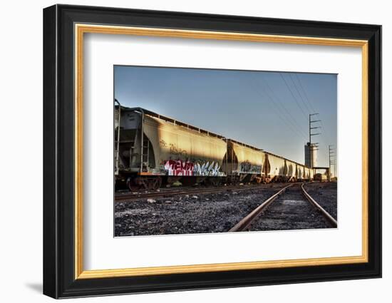 Train Cargo with Graffiti.-BCFC-Framed Photographic Print