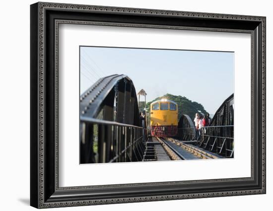 Train Crossing the Bridge over the River Kwai, Kanchanaburi, Thailand, Southeast Asia, Asia-Christian Kober-Framed Photographic Print