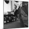 Train Driver on an Intercom, South Yorkshire, 1964-Michael Walters-Mounted Photographic Print