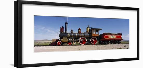 Train Engine on a Railroad Track, Locomotive 119, Golden Spike National Historic Site, Utah, USA-null-Framed Photographic Print