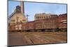 Train Freight Cars Entering Shipping Yard-null-Mounted Photographic Print