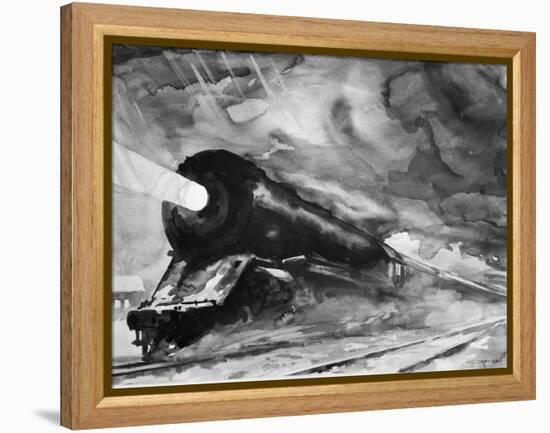 Train in the Night-Otto Kuhler-Framed Premier Image Canvas