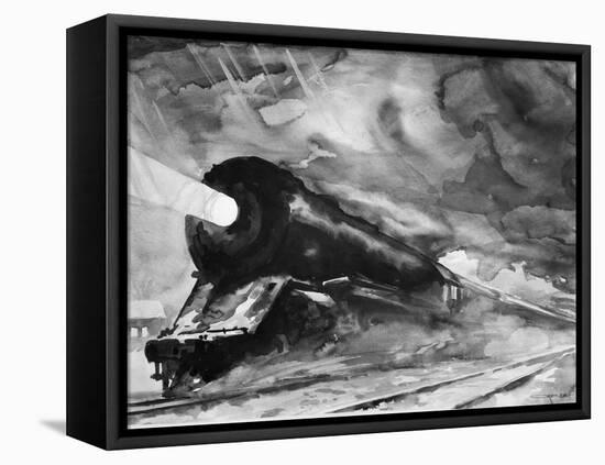 Train in the Night-Otto Kuhler-Framed Premier Image Canvas