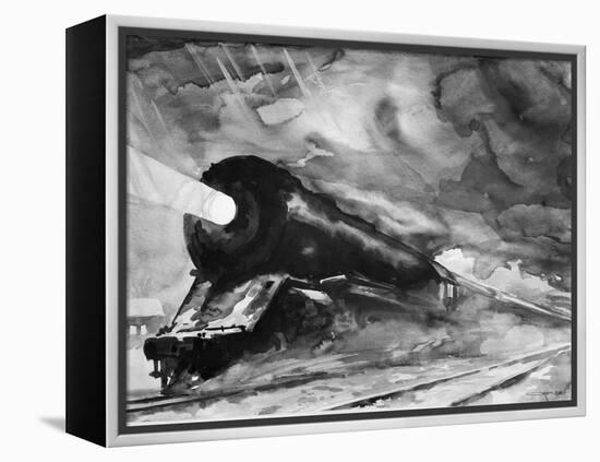 Train in the Night-Otto Kuhler-Framed Premier Image Canvas