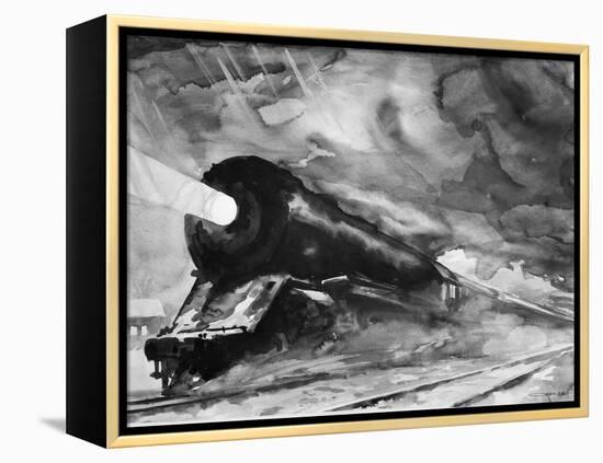 Train in the Night-Otto Kuhler-Framed Premier Image Canvas