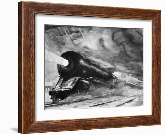 Train in the Night-Otto Kuhler-Framed Giclee Print