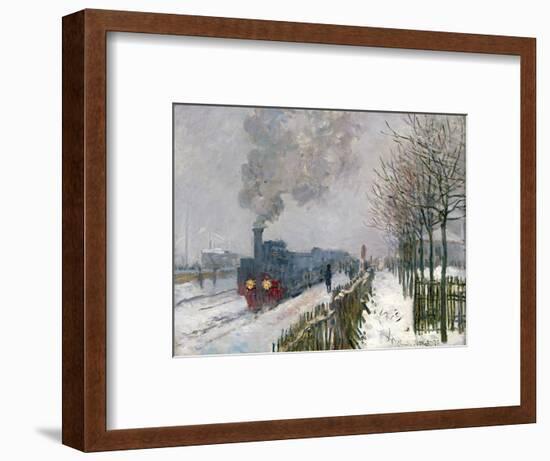 Train in the Snow or the Locomotive, 1875-Claude Monet-Framed Premium Giclee Print