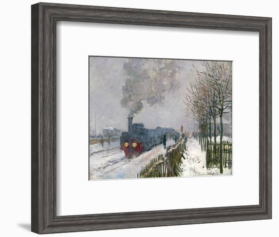 Train in the Snow or the Locomotive, 1875-Claude Monet-Framed Premium Giclee Print