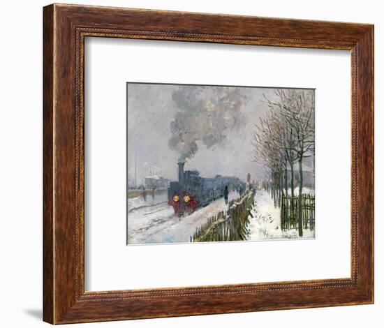 Train in the Snow or the Locomotive, 1875-Claude Monet-Framed Premium Giclee Print