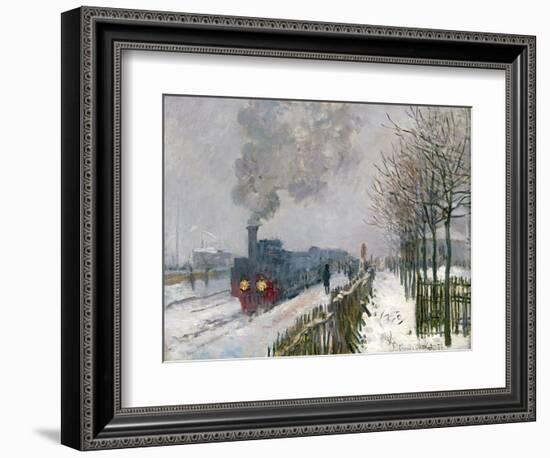 Train in the Snow or the Locomotive, 1875-Claude Monet-Framed Premium Giclee Print