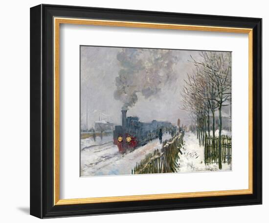 Train in the Snow or the Locomotive, 1875-Claude Monet-Framed Premium Giclee Print