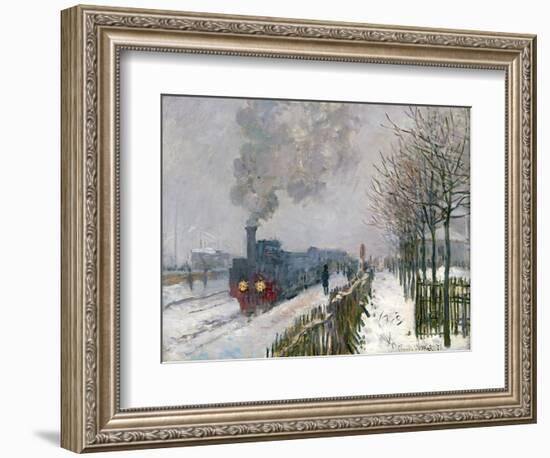 Train in the Snow or the Locomotive, 1875-Claude Monet-Framed Giclee Print