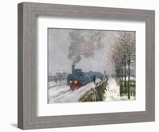 Train in the Snow or the Locomotive, 1875-Claude Monet-Framed Giclee Print