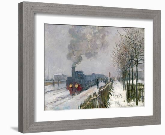 Train in the Snow or the Locomotive, 1875-Claude Monet-Framed Giclee Print