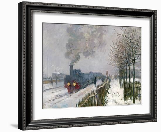 Train in the Snow or the Locomotive, 1875-Claude Monet-Framed Giclee Print