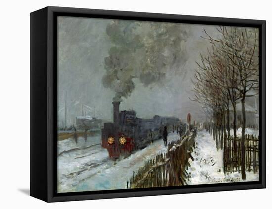 Train in the Snow-Claude Monet-Framed Premier Image Canvas