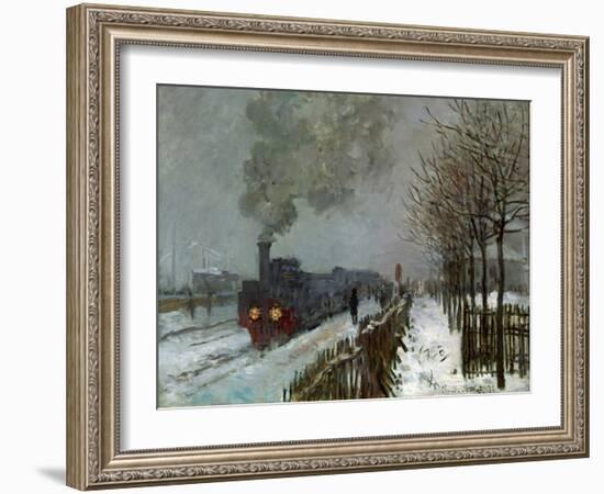 Train in the Snow-Claude Monet-Framed Giclee Print