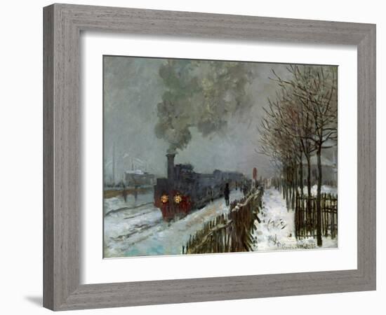 Train in the Snow-Claude Monet-Framed Giclee Print