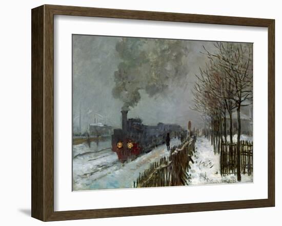 Train in the Snow-Claude Monet-Framed Giclee Print