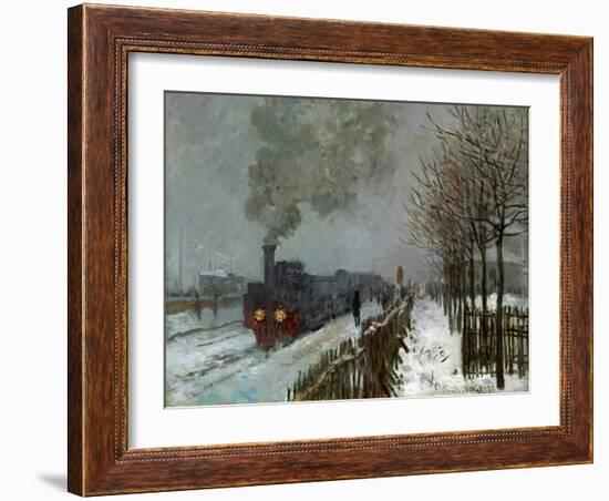 Train in the Snow-Claude Monet-Framed Giclee Print