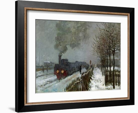 Train in the Snow-Claude Monet-Framed Giclee Print